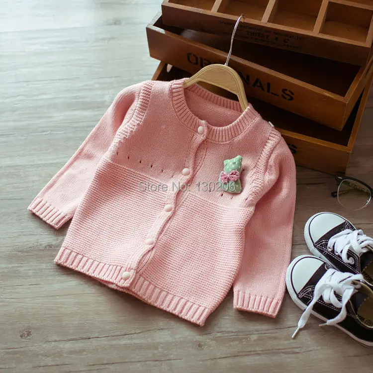 2016 весна/осень Новый стиль  для девочки из хлопка вязаный свитер розовый/синий