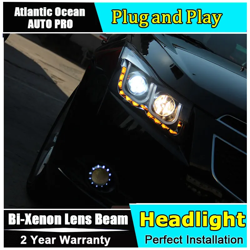 

Auto.Pro Car Styling for Chevrolet Cruze Headlights DoubleU Angel Eye LED DRL Lens Double Beam HID KIT Xenon bi xenon lens