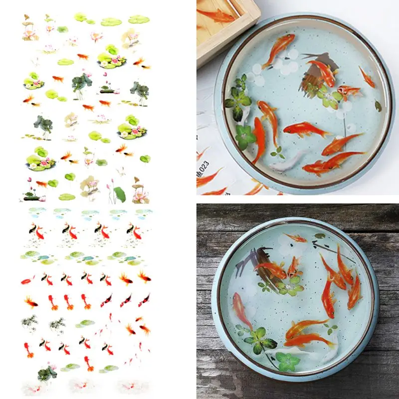 

3D Goldfish Lotus Clear Film Resin Water-Like Painting Jewelry Making