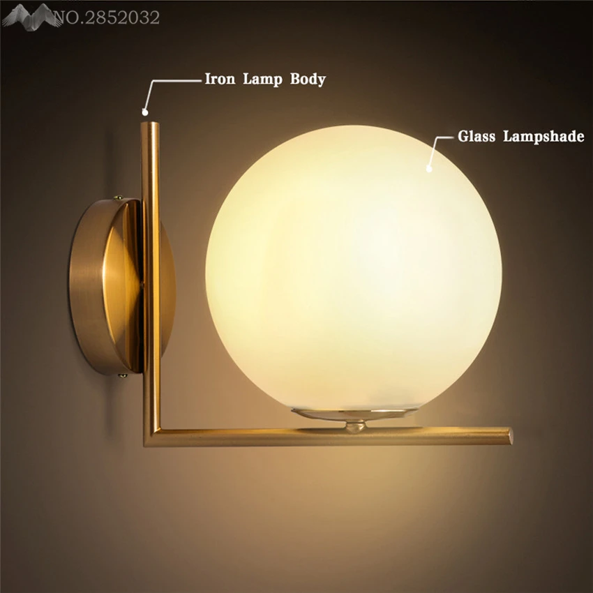 

[LFH]Modern Globe Wall Lights&Lamparas De Pared Iron Bedroom Bedside Ball Wall Lamps Bathroom Light Wall Sconce Lighting Fixture