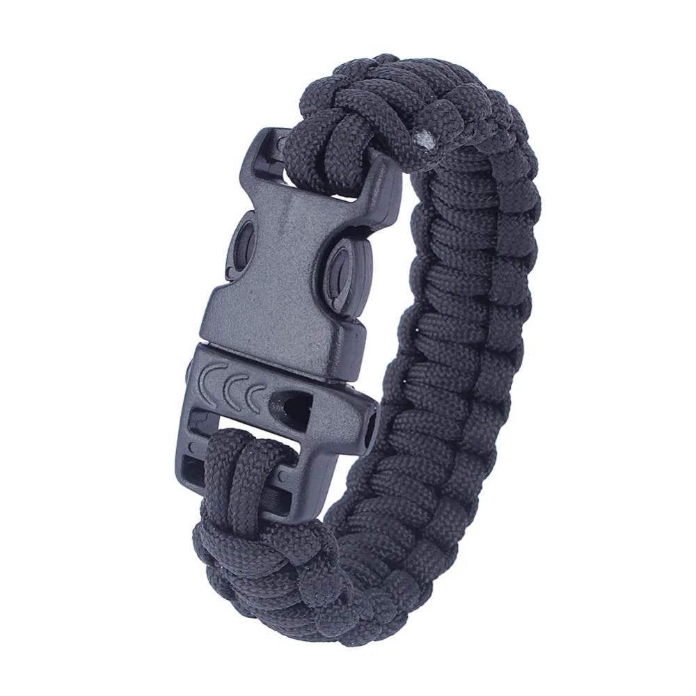 New Survival Lifesaving Lock Camping Outdoor Bracelets Rope Wristbands Strap 