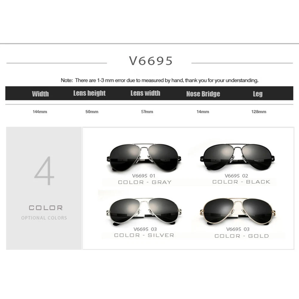 Eyewears Accessories 6695 Алюминиевые магний авиатор солнцезащитные мужские очки с поляризованными линзами для вождения, рыбалки