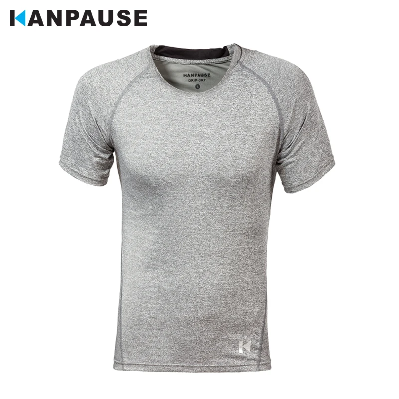 

New Arrival KANPAUSE Men's Tight Short Sleeve Training Exercise T-shirt Running Sportswear