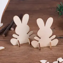 10 шт. Милые 3D пасхальные деревянные кролики DIY креативные украшения вырезы ремесло декоративное украшение "Кролик" домашний декор