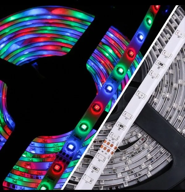 Водонепроницаемая светодиодная лента IP65 5 м 3528 RGB 300 светодиодов Диод с ИК пультом