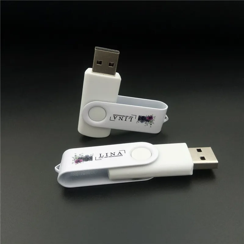 Пользовательский логотип печать белый поворотный usb 2,0 флеш-накопитель 32 ГБ 8 ГБ 4 ГБ 16 ГБ usb флеш-накопитель memorys stick pendrive(более 20 шт бесплатный логотип