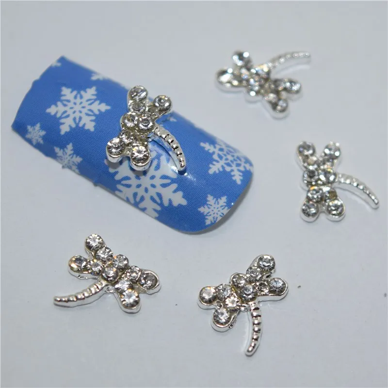 10psc New Animal dragonfly 3D Nail Art Decorations,Alloy Nail Charms