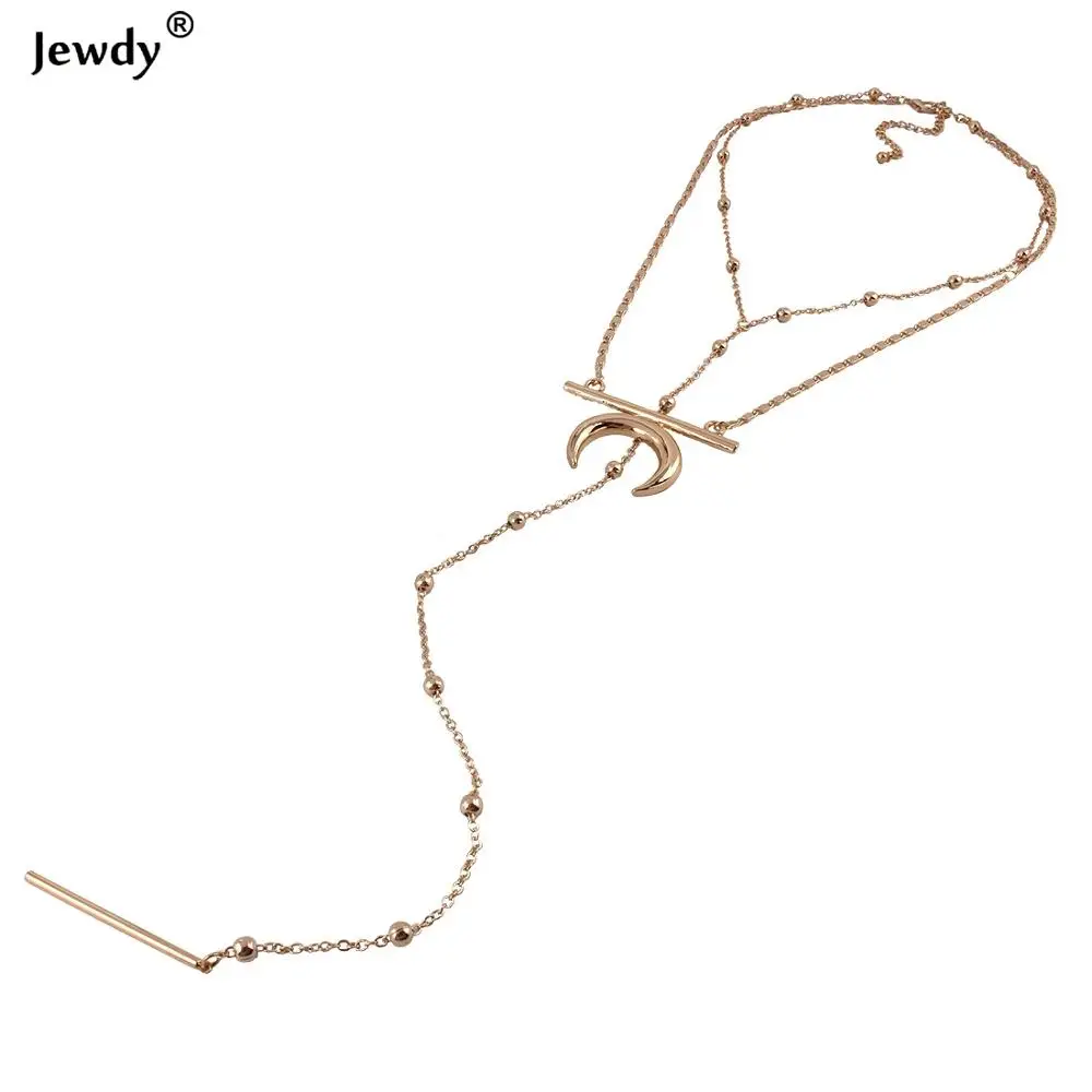 Boho Moon богемные многослойные ожерелья для женщин модные ювелирные изделия винтажные длинные цепочки с кисточками Воротник Колье V украшения для шеи - Окраска металла: gold