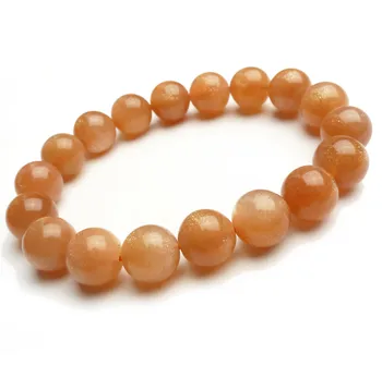 

Drop Shipping Natural Sunstone Bracelets Women Lady Stretch Healing Crystal Round Bead Natural Stone Bracelet 11mm