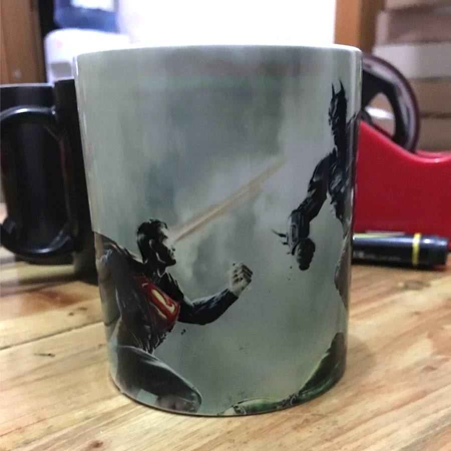 

Batman Vs Superman Color Change Mugs 350ML Creative Marvel Super Hero Ceramic Heat Reveal Coffee Milk Tea Cup