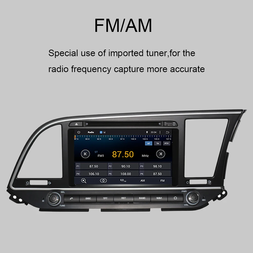 Perfect Android 9.0 Octa Core 4GB RAM Car GPS Navigation For Hyundai Elantra/Avante/MD2016-2019 Right Hand Driving DVD Multimedia Player 5