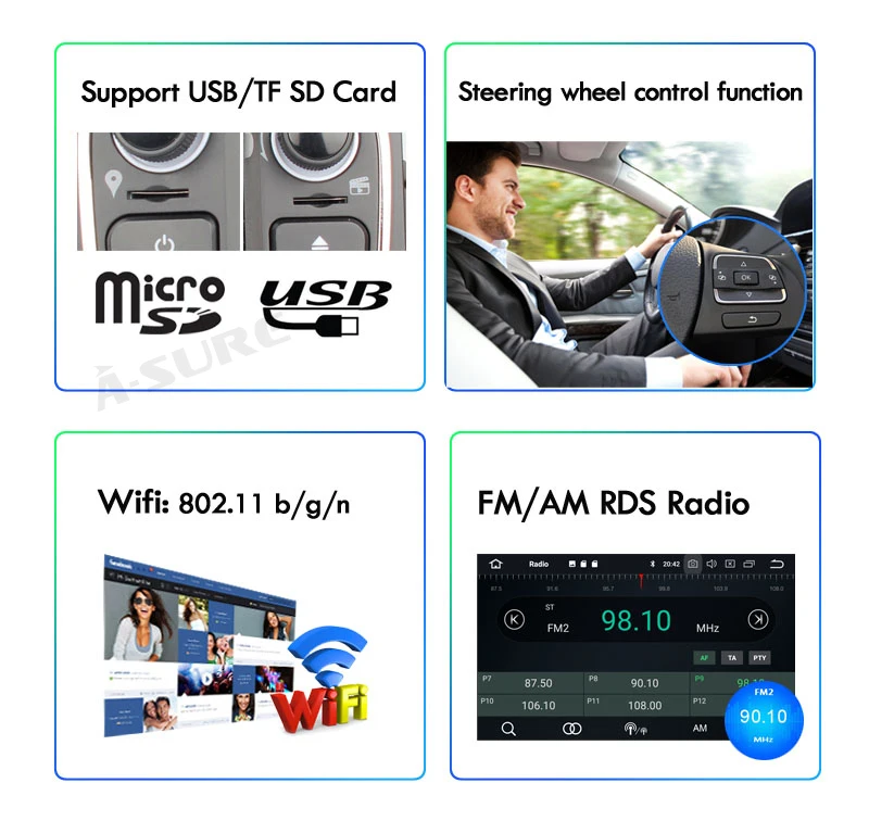 Top A-Sure 7 Inch Android 8.0 Radio 8 Core 4GB RAM 16GB ROM DVD GPS Navigation For FORD/Focus/S-MAX/Mondeo/C-MAX/Galaxy/Fiesta/Kuga 19