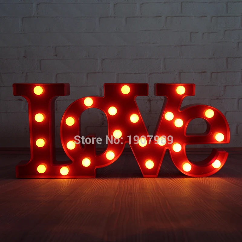 2" wide" LOVE "белый пластиковый светодиодный светильник Marquee, винтажный клейкий светильник с любовными буквами, на День святого Валентина, для помещений