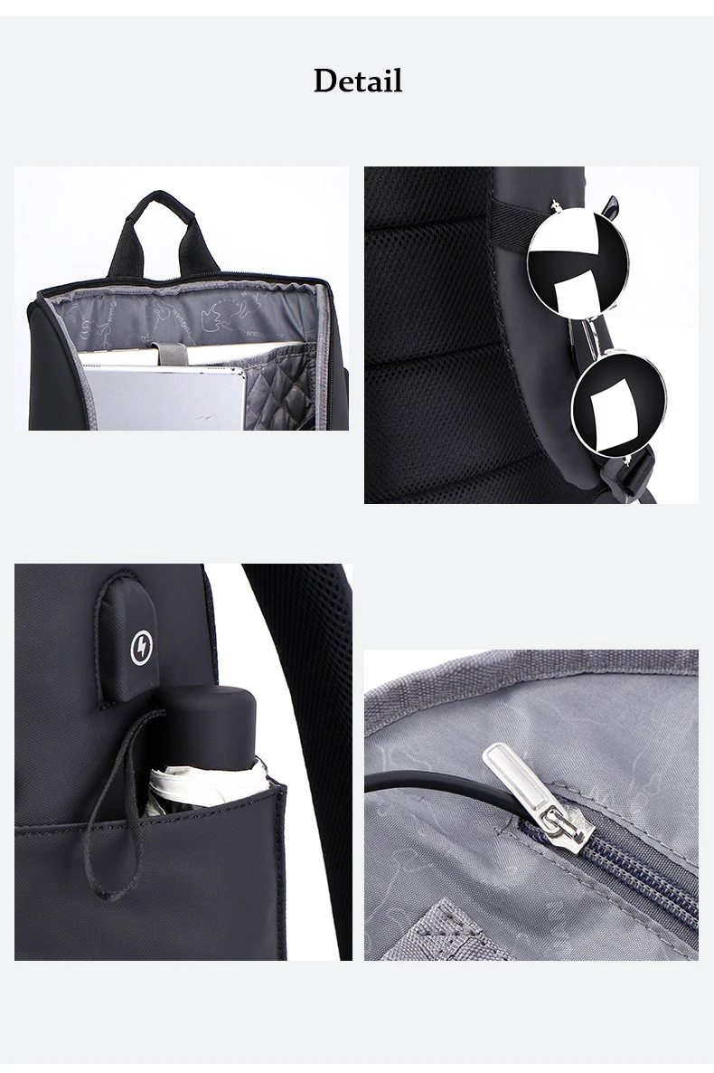 Брендовый мужской рюкзак для ноутбука, дорожные сумки для подростков, usb зарядка, водонепроницаемый рюкзак, Противоугонный мужской рюкзак, школьный рюкзак Mochila