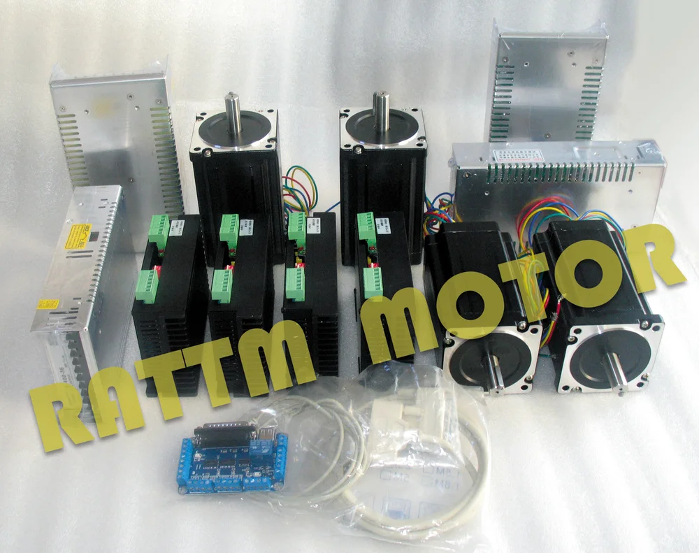 4 Axis NEMA 34 stepper motor 116mm (Dual shaft) 1230 oz in torque CNC Kit for Large size Router