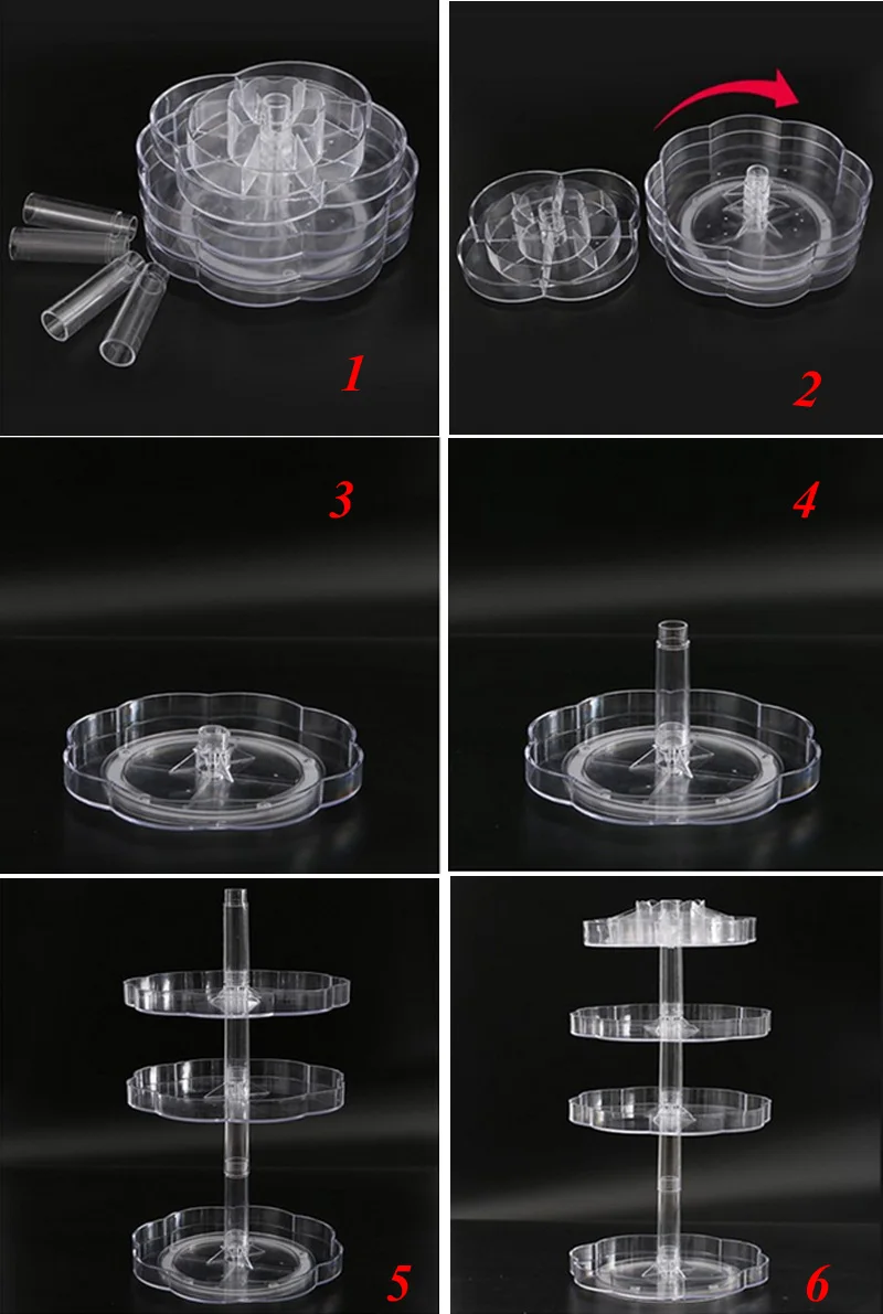 Новая мода Clear 360 градусов вращающийся 4 слоя лак для ногтей стойку Губная Помада держатель для хранения макияж организатор макияж кисточки