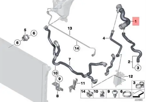 Для BMW F01 F02 седан радиатор охлаждающей жидкости шланг OEM 17127578398