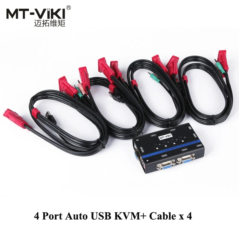 MT VIKI With Audio Microphone Cable 4 Port USB Auto VGA