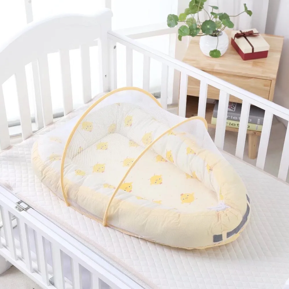 

90*55cm portabel baby nest bed with mosquito Baby SLEEP POD Travel Bed Infant Toddler Cotton Cradle For Newborn Baby crib