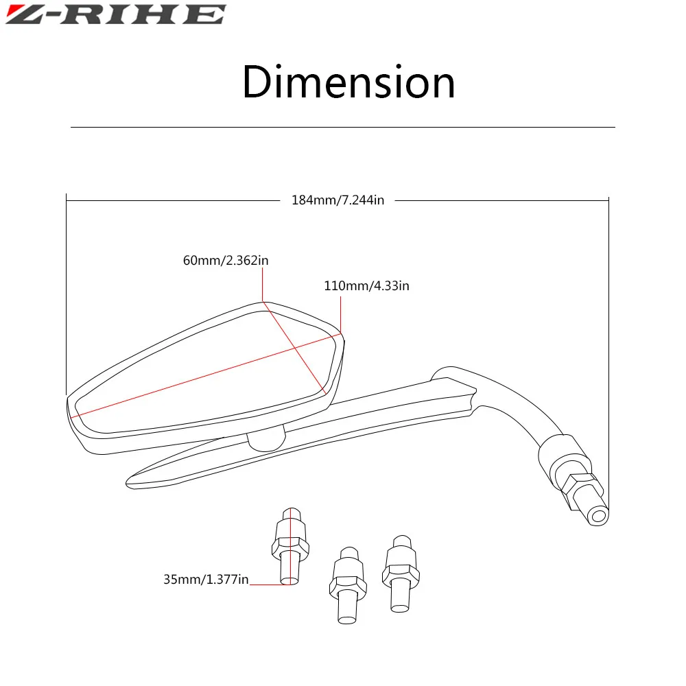 Зеркало заднего вида для мотоцикла honda 125 200 390 RC125 RC200 RC399 Универсальный руль