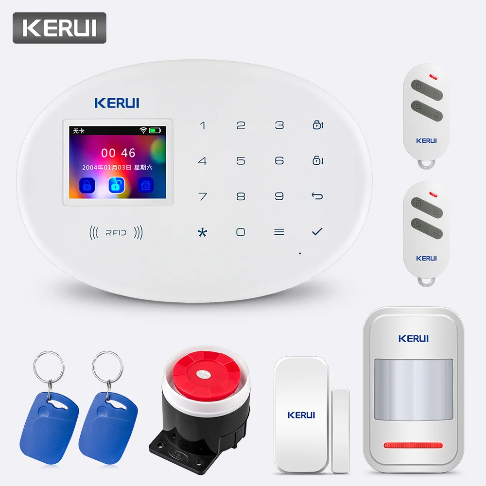  KERUI W20 Wireless 2.4 inch Touch Panel APP Control wifi GSM Home Security Alarm System Smart Burgl - 33056129766