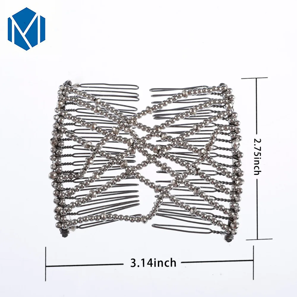 M MISM Женская Волшебная эластичность расческа для волос с жемчужиной двойной зажим эластичный Стайлинг волос инструменты-гребни украшения бусины аксессуары