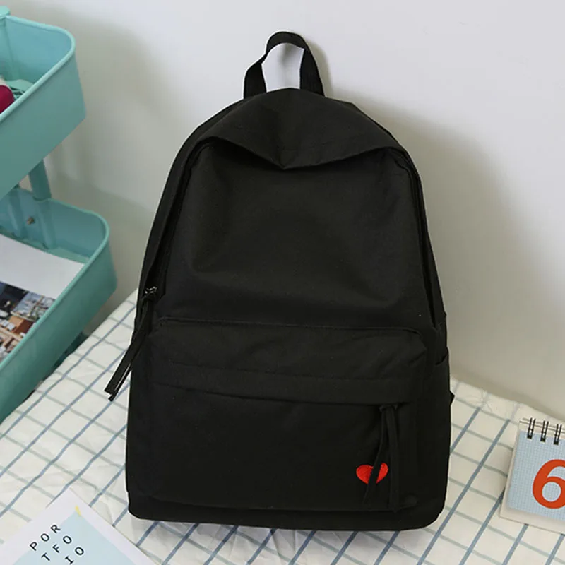 

2019 New Korean High School Student Schoolbag Female Black Yellow Canvas Backpack for Girls Bolsas Mochilas Femininas Back Bag
