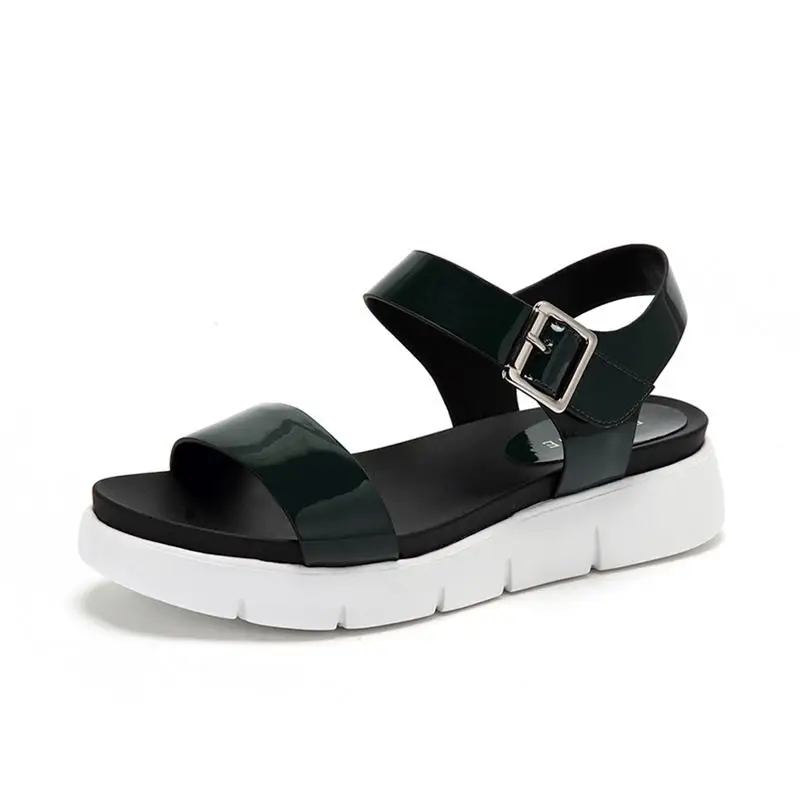 

College Fashion Thick Soles Open Toes sophisticated Medium Heels platform Ankle Strap Sandals Sandalia Feminina Zapatos Mujer