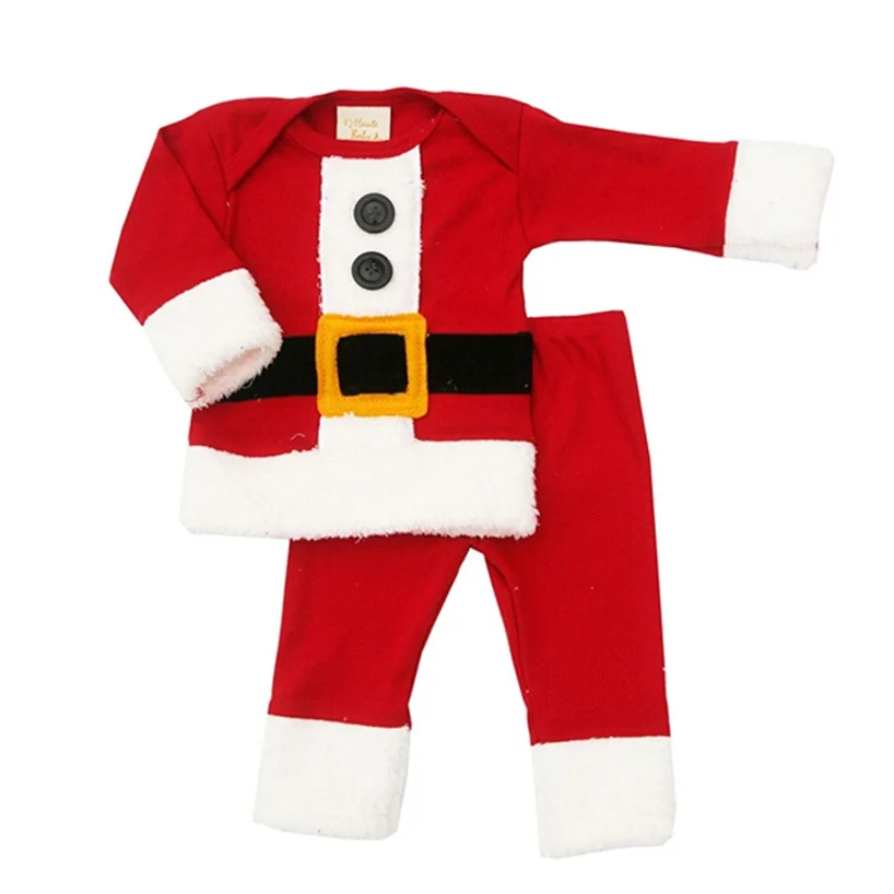 Детский Рождественский комплект одежды для маленьких мальчиков и девочек Рождественский костюм и платье костюмы Санта Клауса Новорожденный ребенок одежда