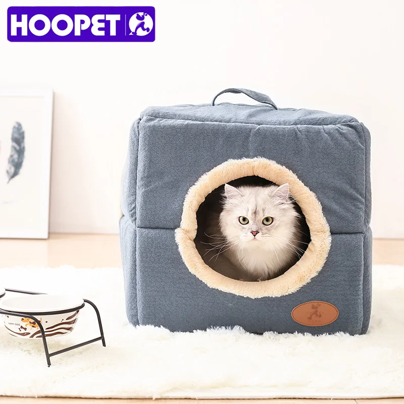 Кровать для домашних питомцев HOOPET домик из мягкого материала съемное гнездо