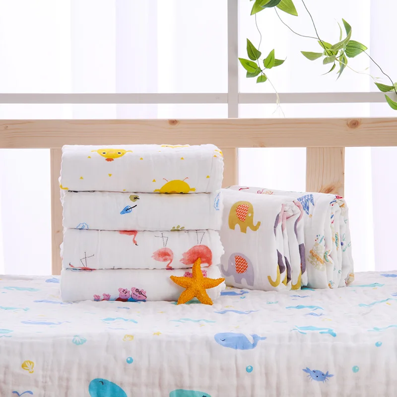 

dkDaKanl 90*90CM Cotton Baby Monthly Blanket Cute Cartoon Newborn Swaddle Lovely Cartoon Kids Quilt Baby Bath Towel Blankets
