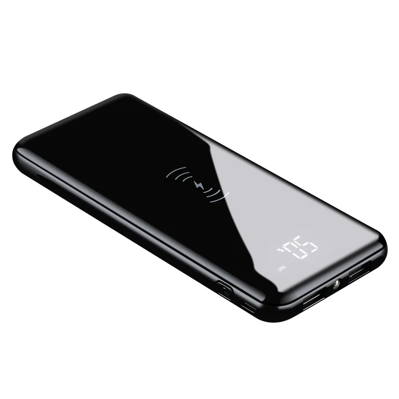 ЖК-дисплей Dual USB 2A 10000mAh power Bank QI Беспроводное зарядное устройство для iPhone X 8 Plus samsung S9 зарядное устройство 5W Беспроводная зарядная панель