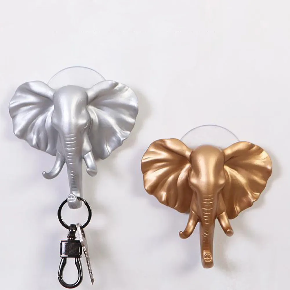 AIYIGU настенные вешалки с милой головой слона, самоклеющиеся настенные дверные крючки, вешалка для сумок, ключей, липкий держатель для ванной комнаты, стеллаж для хранения