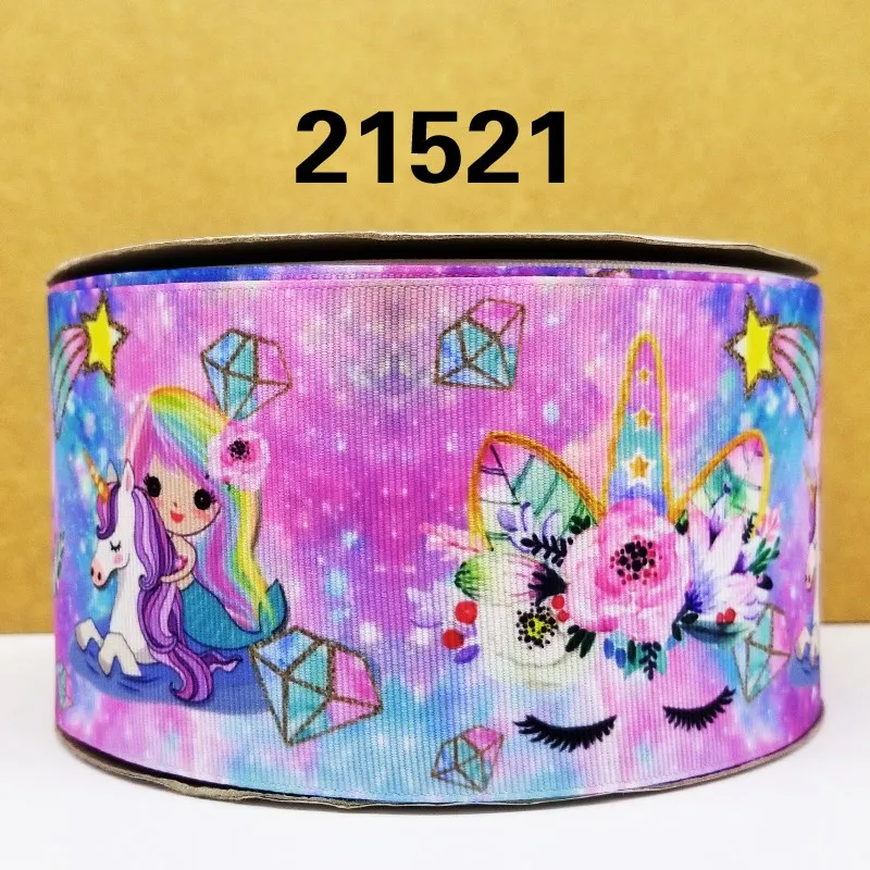 

Free shipping 50 yard cartoon printed grosgrain ribbon 21521