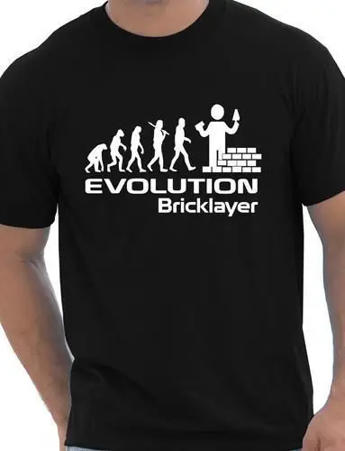 Эволюция каменщик смешной Мужская футболка подарок более Размеры и Цвета
