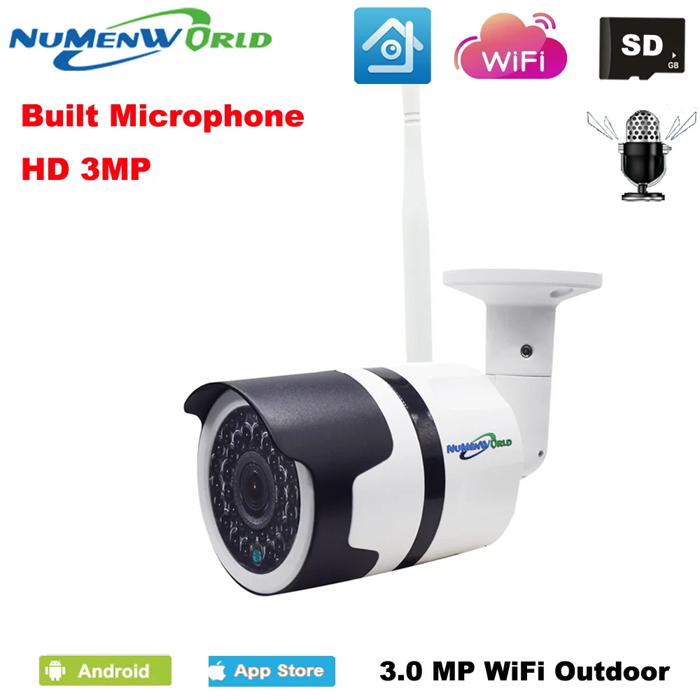 H 265 Waterproof IP camera font b Wireless b font network wifi camera 3 0MP HD