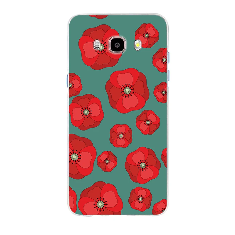 Мягкий силиконовый чехол из ТПУ с красным маком для Samsung Galaxy S6 Edge S6Plus A7 S7edge S8 S9 Plus A5