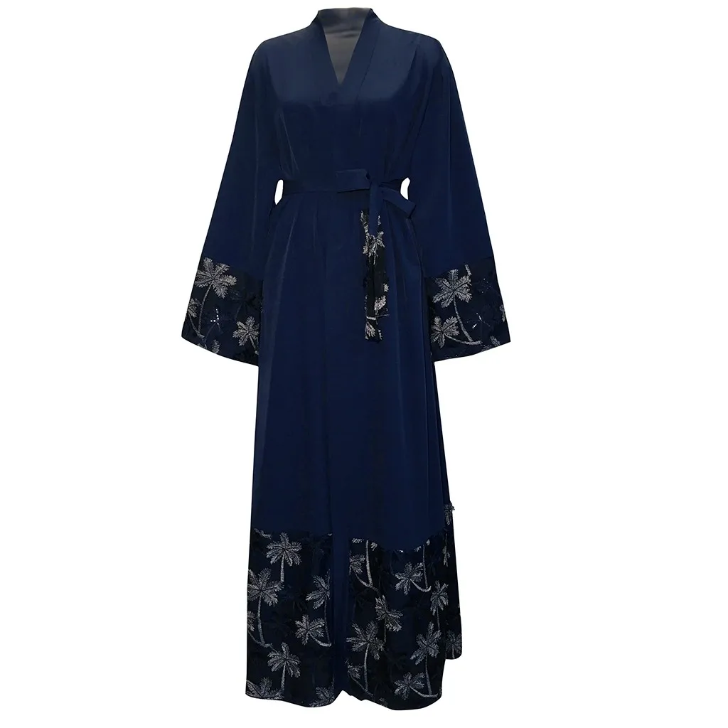 Женское платье 2019 Abaya Дубай Женский кафтан облегающий кружевной длинный хиджаб