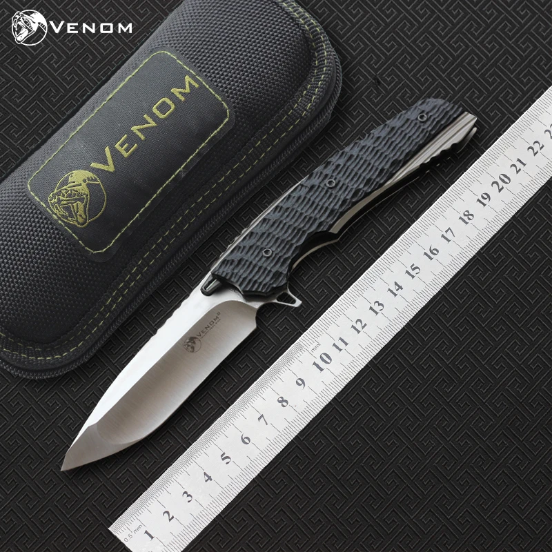 Лидер продаж Веном 2 Кевин нож John M390 лезвие Титан сплав+ ручка из углеродного волокна, Открытый Отдых Охота карманные ножи
