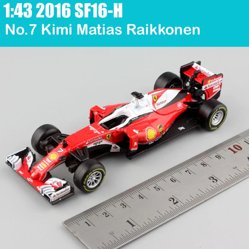 Детские 1:43 весы BBurago Racer RB14 SF71H SF70H Kimi Raikkonen Себастиан Vettel литье под давлением № 3 модели автомобилей, игрушки - Цвет: 2016 No7 SF16H Kim