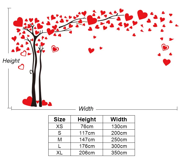 Новинка, романтическая акриловая наклейка с изображением дерева и листьев сердца, s DIY стикер на стену, ТВ фон, декор для гостиной, большая наклейка