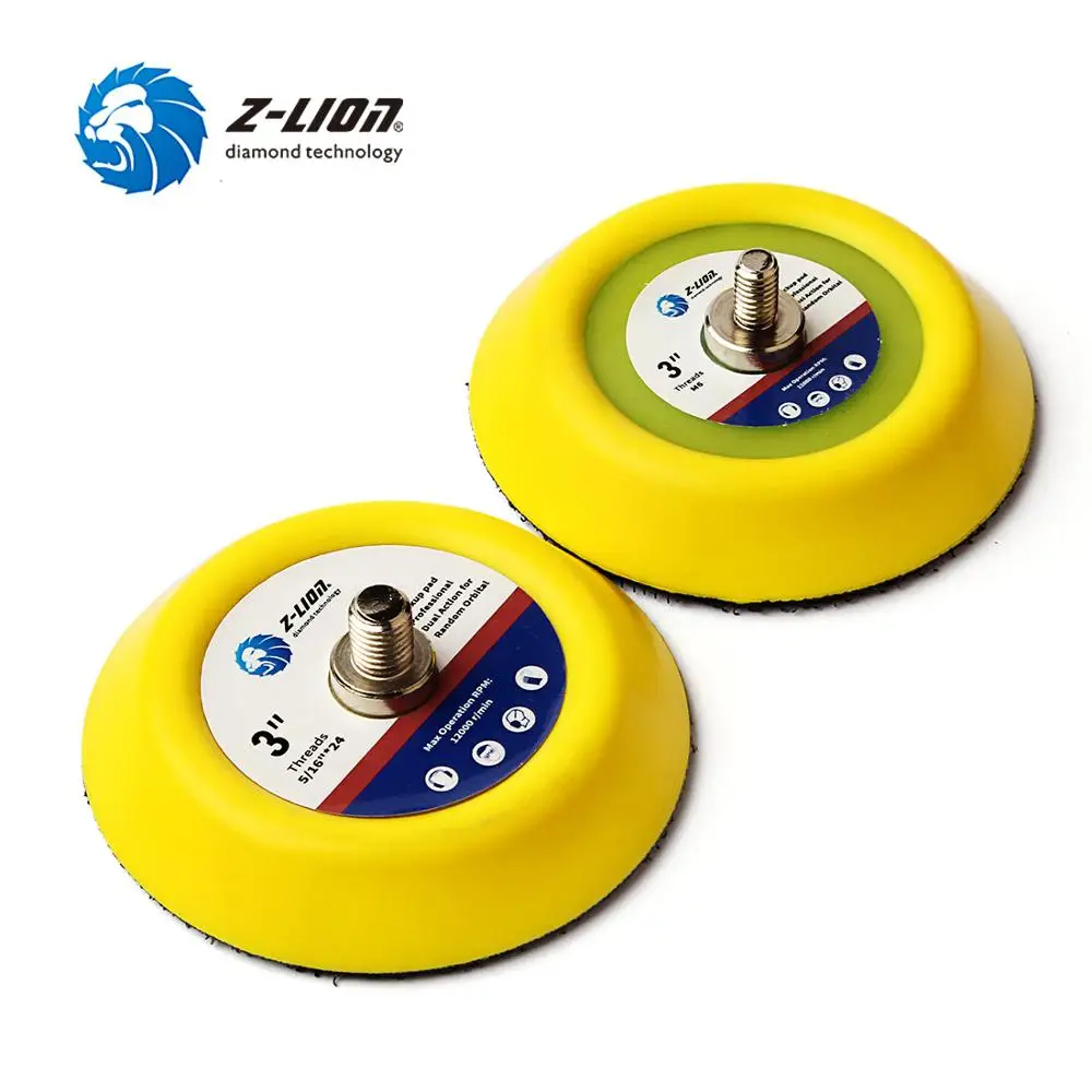 

Z-LION 2 Pcs 3" 75mm Car Polisher Backing Plate Sanding Backup Pad 5/16"-24 And M6 Thread Buffing Waxing Backer Pads