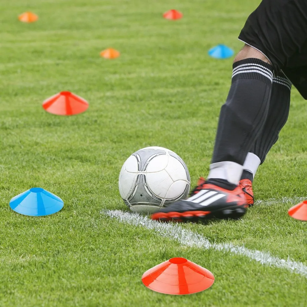 Disc Cones (Set of 50) Agility Soccer Cones with Carry Bag and Holder for Training, Football, Kids, Sports, Field Cone Markers Disc Cones (Set of 50) Agility Soccer Cones with Carry Bag and Holder for Training, Football, Kids, Sports, Field Cone Markers
