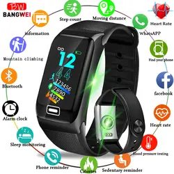 BANGWEI Для мужчин спортивные Смарт Часы Heart Rate крови Давление монитор Tracker шагомер IP67 Водонепроницаемый Bluetooth Smart часы