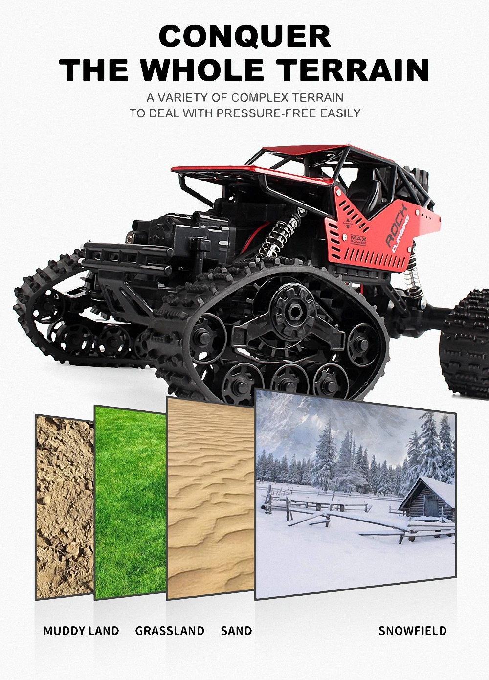 New Arrival Rock Crawler 4WD Remote Controll Car 1:16 Snowmobile Machine On Remote Controlled Toys For Children Boys Gift C012