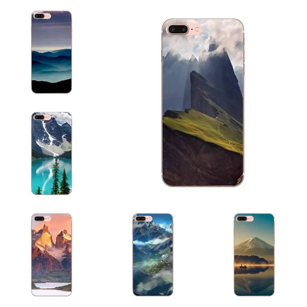 

For Huawei P7 P8 P9 P10 P20 P30 Lite Mini Plus Pro 2017 2018 2019 Soft Silicone TPU Transparent Stylish Case Mountain Landscape