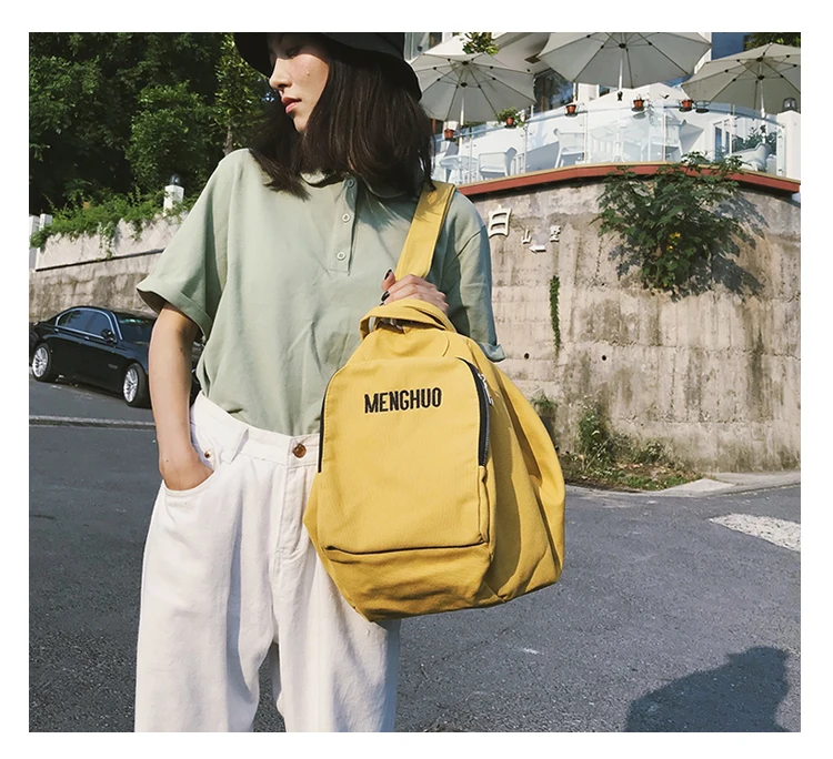 Menghuo Solid Color Multifunctional Bag Canvas Backpack Women Mochila School Bag for Travel Backpacks School Backpack for Girls (20)
