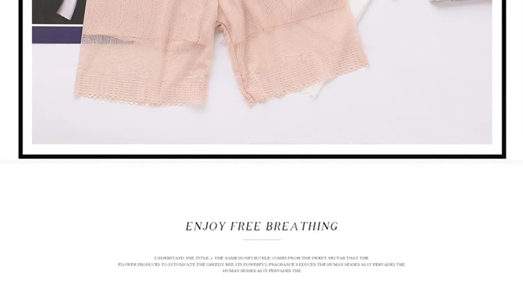 Lace Safety Short Pants Summer Ice Silk Female Boyshorts Underwear Middle Waist Seamless Shorts Pants for Women (9)