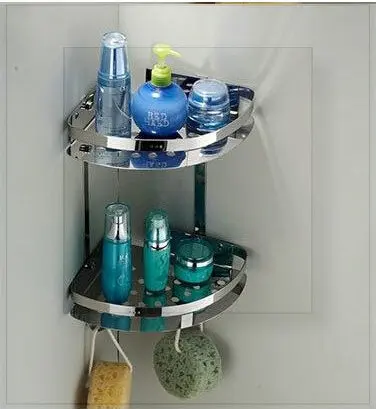 Stainless Steel Wall Mount Bathroom Corner Shelf Chrome Finish Stainless Steel Wall Mount Bathroom Corner Shelf Chrome Finish Shower Caddy Storage Basket Torneiras Banho E