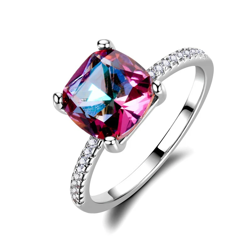 Модное кольцо красный, белый мяч с монстрами форма, посеребренные кольца для женщин креативный винтажный Модный подарок на свадьбу, помолвку - Цвет основного камня: A1